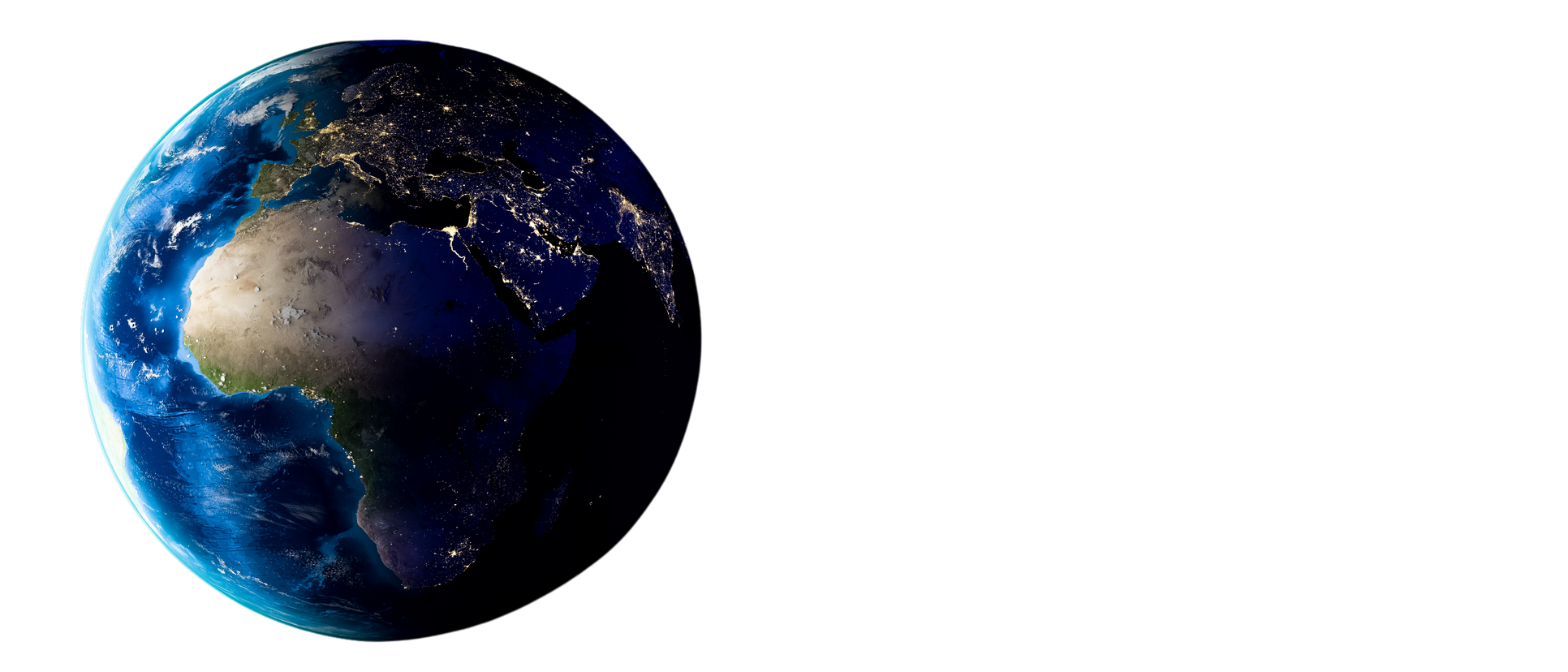 Planet Earth on Black Background Copy Space